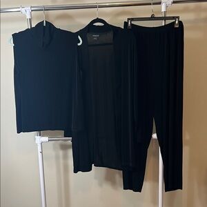 Elegant Women's Black Straight Leg Pants & Jumpsuit Set